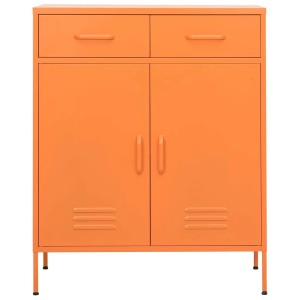 Oranger vidaXL Lagerschrank aus Stahl, 80x35x101,5 cm, mit 2 Schubladen und 2 Türen.