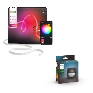 Philips Hue Set: 6m Flux Gradient Outdoor Lightstrip und Outdoor Bewegungsmelder mit App-Steuerung für Garten & Terrasse.