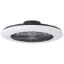 Schwarze LED-Deckenleuchte Salerno mit Ventilator, Ø 57,7 cm.