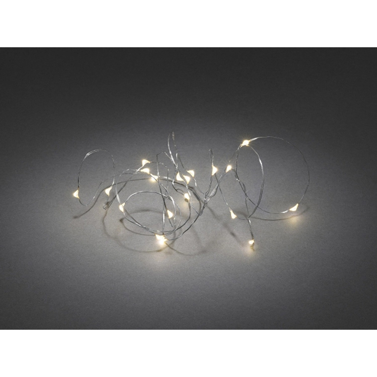 Konstsmide Micro LED Lichterkette 40 warmweiße LEDs silberfarbener Draht innen