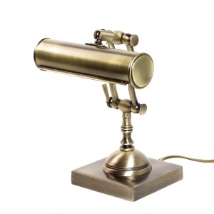 Licht-Erlebnisse Schreibtischlampe Messing Massiv 26 cm Hoch Verstellbar Jugendstil