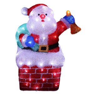 Lex LED Weihnachtsfigur Acryl Weihnachtsmann 48cm Figur Beleuchtet Weihnachtsdeko