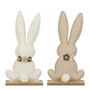 Mica Decorations Deko-Kaninchen, hellbraun/creme, 16x6x35cm, Osterdeko, sortiert.