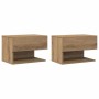 vidaXL Wand-Nachttische 2 Stk Artisan-Eiche 856823