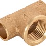 Löt-T-Stück aus Rotguss, 15 mm x 18,6 mm (Rp 1/2), für Kupferrohre.