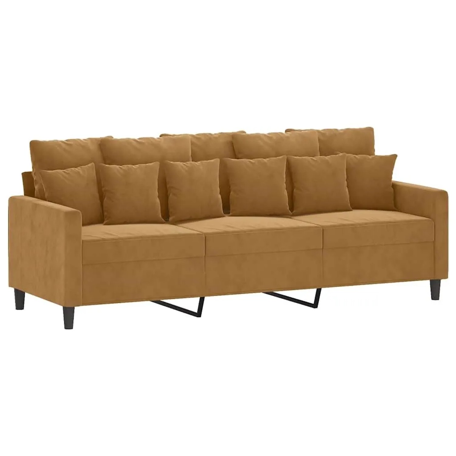 vidaXL 3-Sitzer-Sofa Braun 180 cm Samt 359320 günstig online kaufen