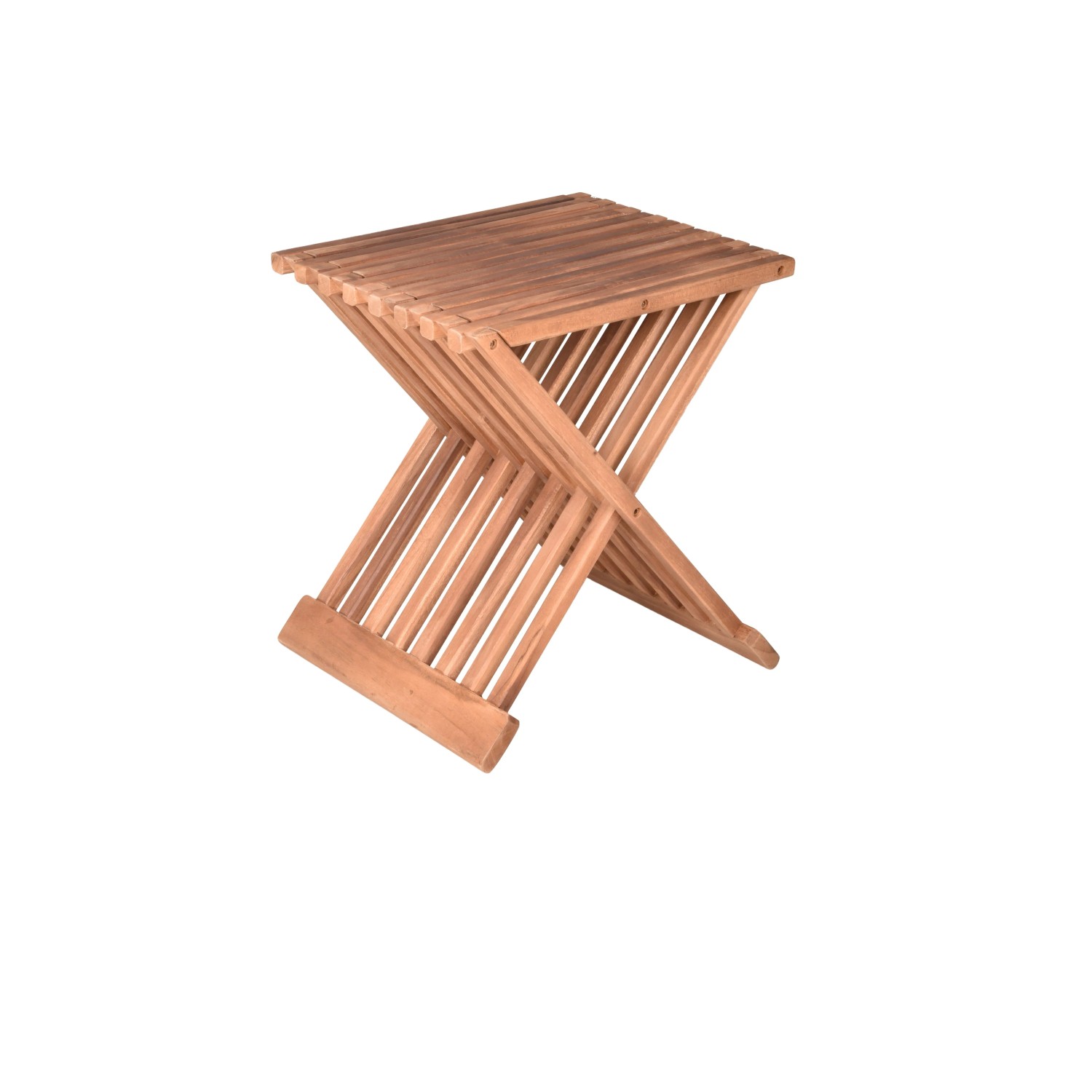 DELUKE Hocker HEINZ Teak Teakbraun 44x39x29cm Beistelltisch Sitzhocker