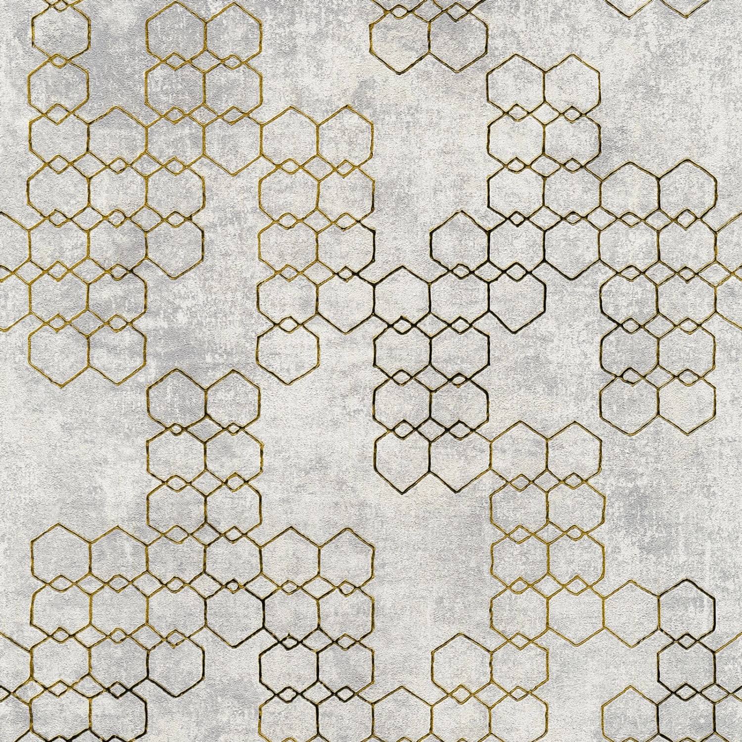 Thumbnail - Bricoflor Metallic Vliestapete Silber Gold Hexagon Tapete Geometrisch für Wohnzimmer und Küche Vlies Wandtapete mit Sech...