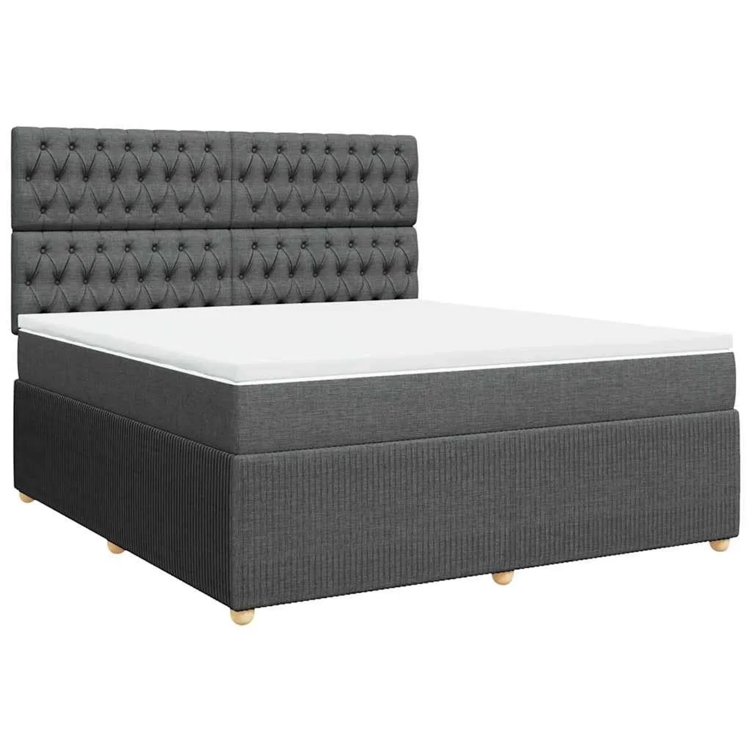 vidaXL Boxspringbett mit Matratze Dunkelgrau 180x200 cm Stoff 3294443 günstig online kaufen