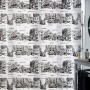 Spirella Duschvorhang Textil Places Black mit Städte-Motiv, 180x200 cm.