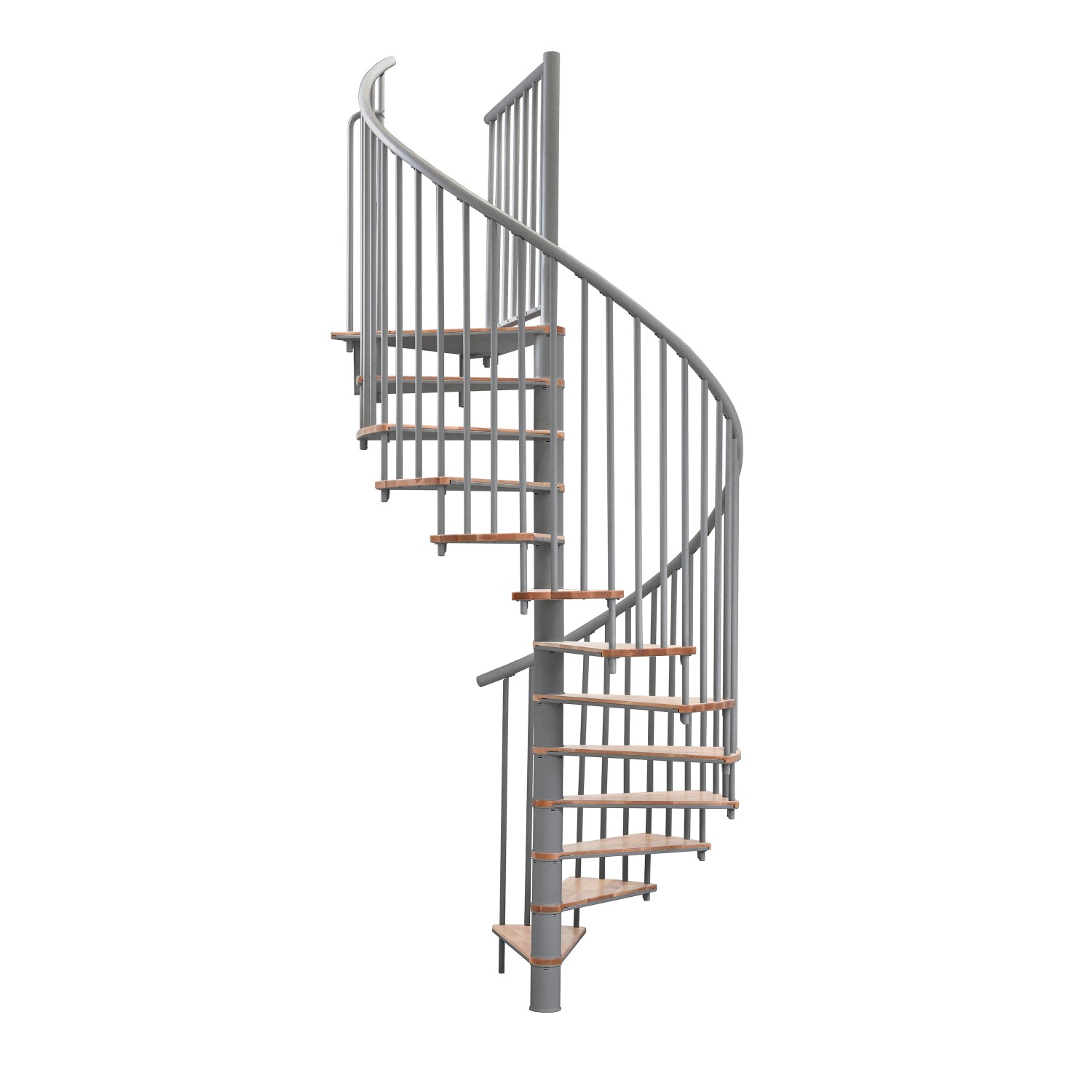 Minka Spindeltreppe Switch Ø 120 cm Grau-Buche Hell günstig online kaufen