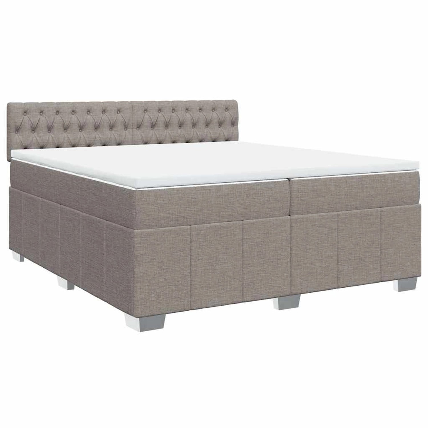 vidaXL Boxspringbett mit Matratze Taupe 200x200 cm Stoff 3287186 günstig online kaufen