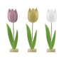 Boltze Dekoaufsteller Tulip, 3-fach sortiert in Rosa, Gelb und Weiß. Dekorative Figuren für Ihr Zuhause.