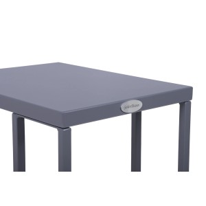 Rechteckiger, anthrazitfarbener Gartentisch Dorea von Garden Pleasure, Stahlgestell.