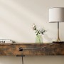 Songmics Konsolentisch Barnet in Braun-Schwarz mit Lampe und Dekoration.