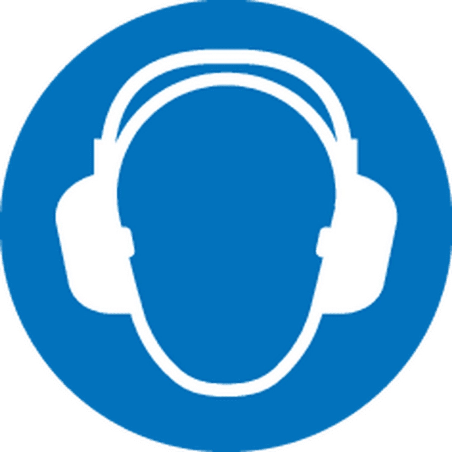 Symbol: Gehörschutz tragen zum Schutz beim Arbeiten mit Winkelschleifern.