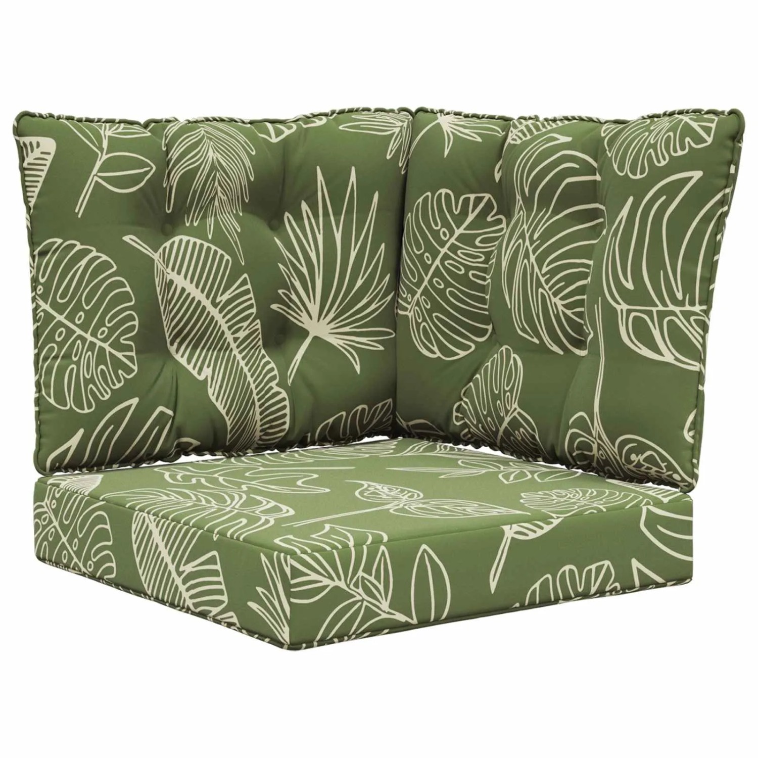 vidaXL Sofakissen für Draußen 3-Tlg Blattdesign Polyester 900809