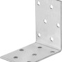 Verzinkter Winkelverbinder 50x50x40 mm mit Löchern, geeignet für Holzkonstruktionen.
