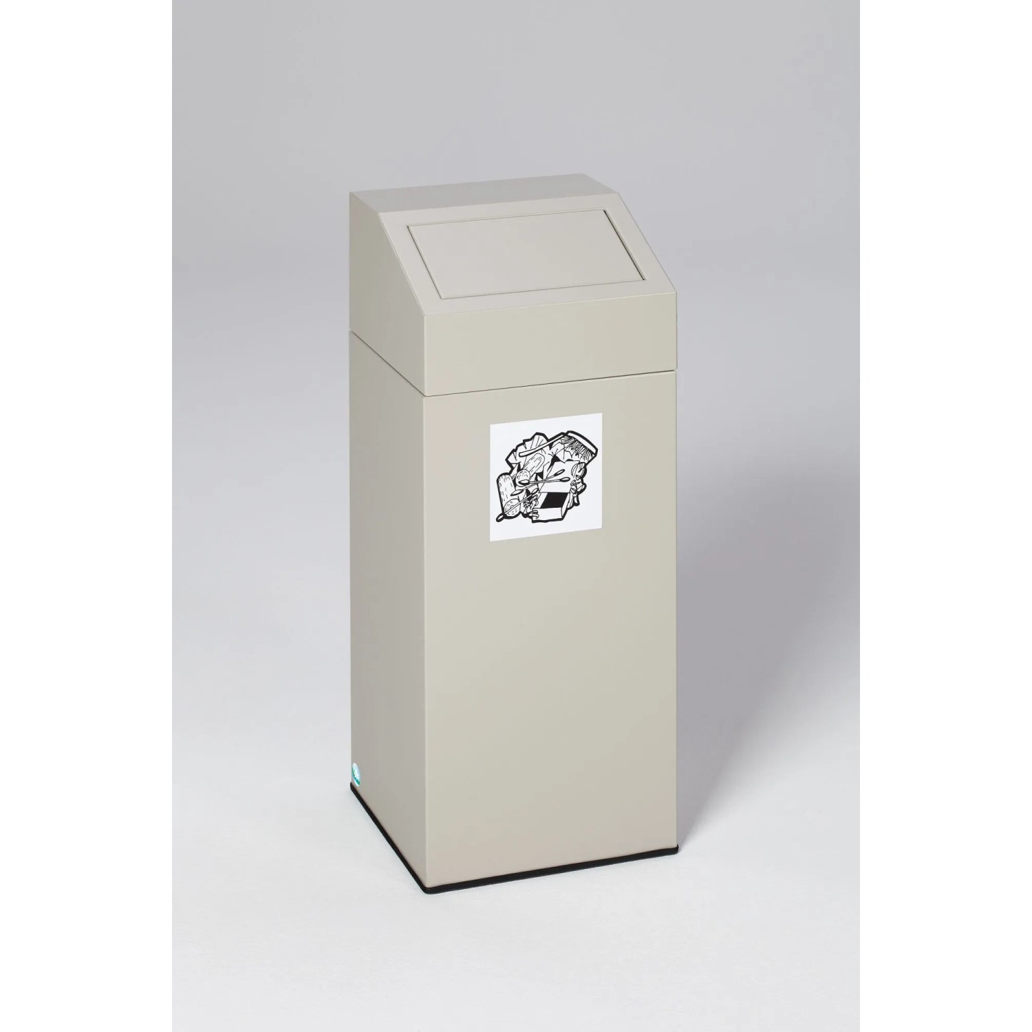 PROREGAL Selbstlöschender Wertstoffsammler Restmüll 47 Liter HxBxT 79 x 32 x 32 cm Verzinkter Stahl Grau