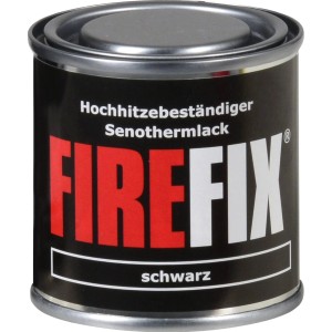 Firefix Ofenlack Schwarz, 125ml Dose für Kaminofen- und Rauchrohrreparaturen.