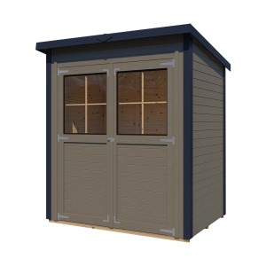 Bertilo Gerätehaus Castano 1 Beige, 180x120 cm, aus FSC®-zertifiziertem Holz. Weekendhaus mit Doppeltür.