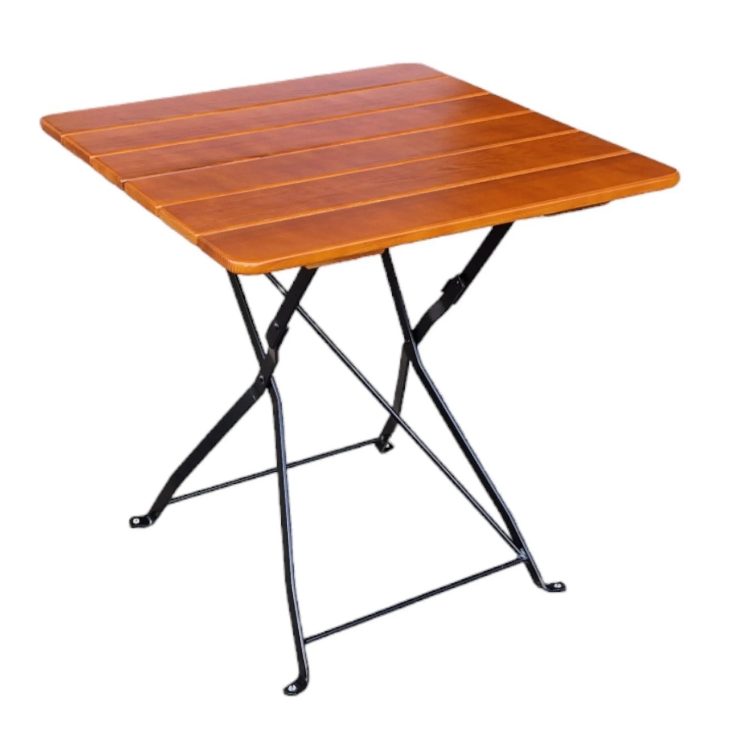 CHEFGASTRO Biergartentisch BERGTAL Made In Germany HxBxT 74x70x70cm Klappbar Wetterfest & UV-beständig Eschenholz Schwarz/Brau 2 Personen