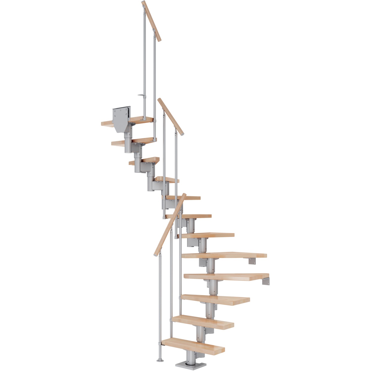 Dolle Mittelholmtreppe Dublin Buche Perlgrau GH bis 270 cm 1/2 Gewendelt 65 günstig online kaufen