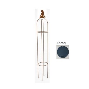 Rostfarbene Metall Rankhilfe Obelisk mit Feenspitze, 167 cm hoch, für Kletterpflanzen im Garten & auf dem Balkon.
