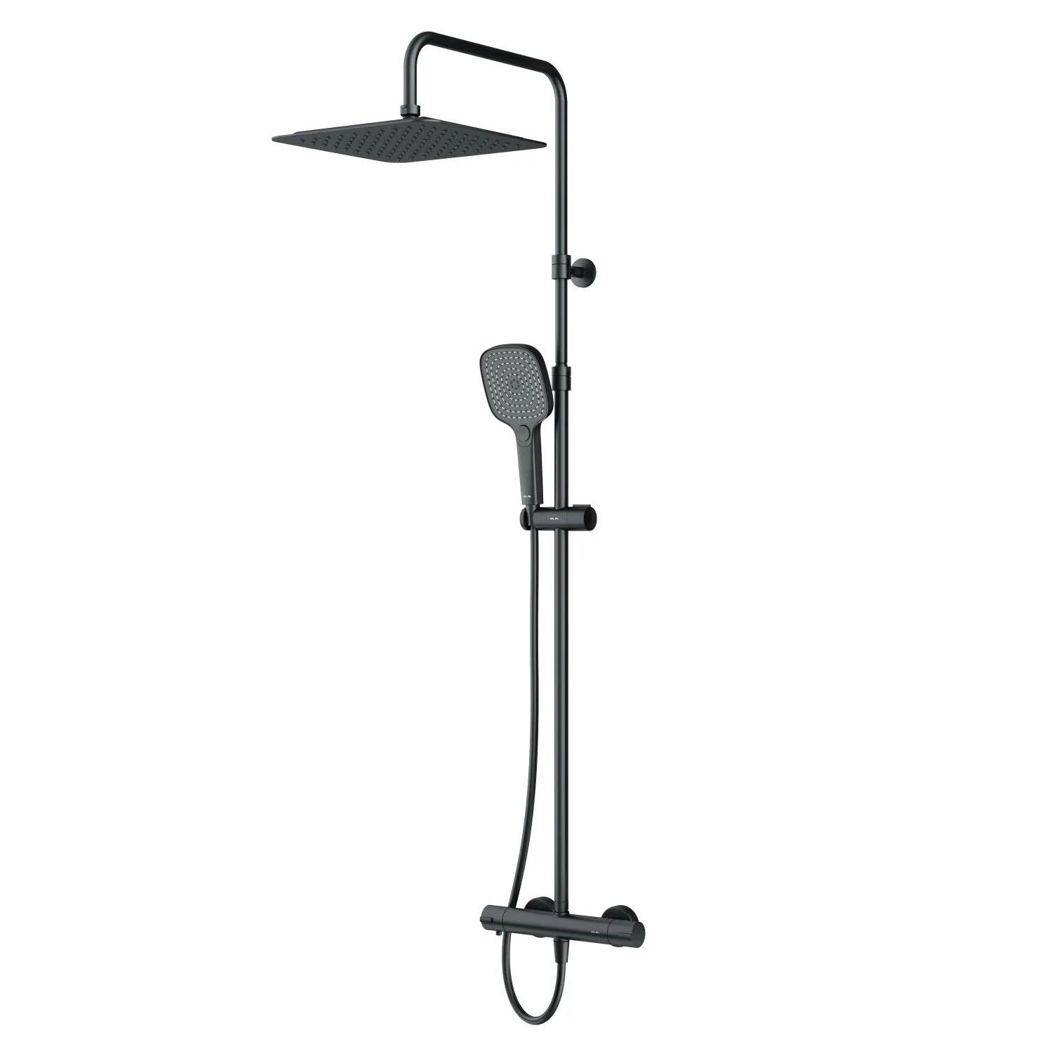 AM.PM Duschsystem Play mit Thermostat Duscharmatur Brausearmatur Regendusche Duschset F078X422 Schwarz