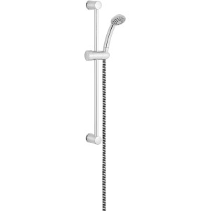 Verchromtes 3-teiliges Duschbrause-Set mit Duschstange, Brauseschlauch und Handbrause.
