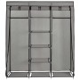 Grauer vidaXL Kleiderschrank mit Fächern, Stangen und Stoffbezug. Schrank für Schlafzimmer und mehr.