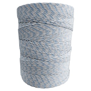 ZGM Weidezaunlitze Premium Weiß/Blau 400 m 9 Leiter