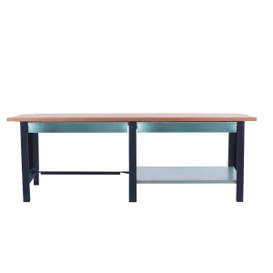 PROREGAL Werkbank BUFFALO WOOD Mit 2x Schublade HxBxT 86,5x210x75cm Traglast 1000kg Anthrazit