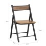 SoBuy Klappstuhl FST88-PF, Esszimmerstuhl mit Lehne, Vintage-Design, braun und schwarz.