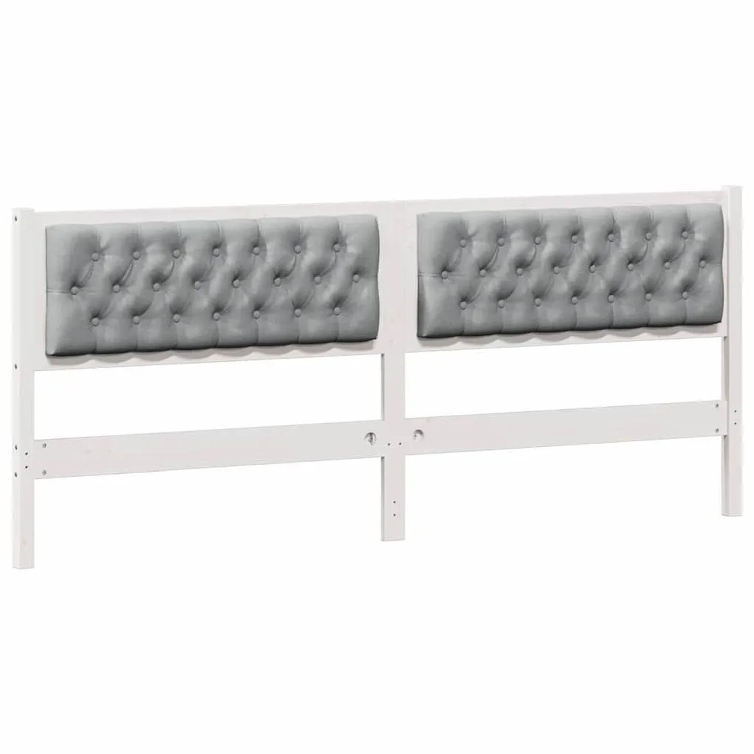 vidaXL Kopfteil Sonstiges Weiß und Hellgrau 200 cm Massivholz Kiefer 878993