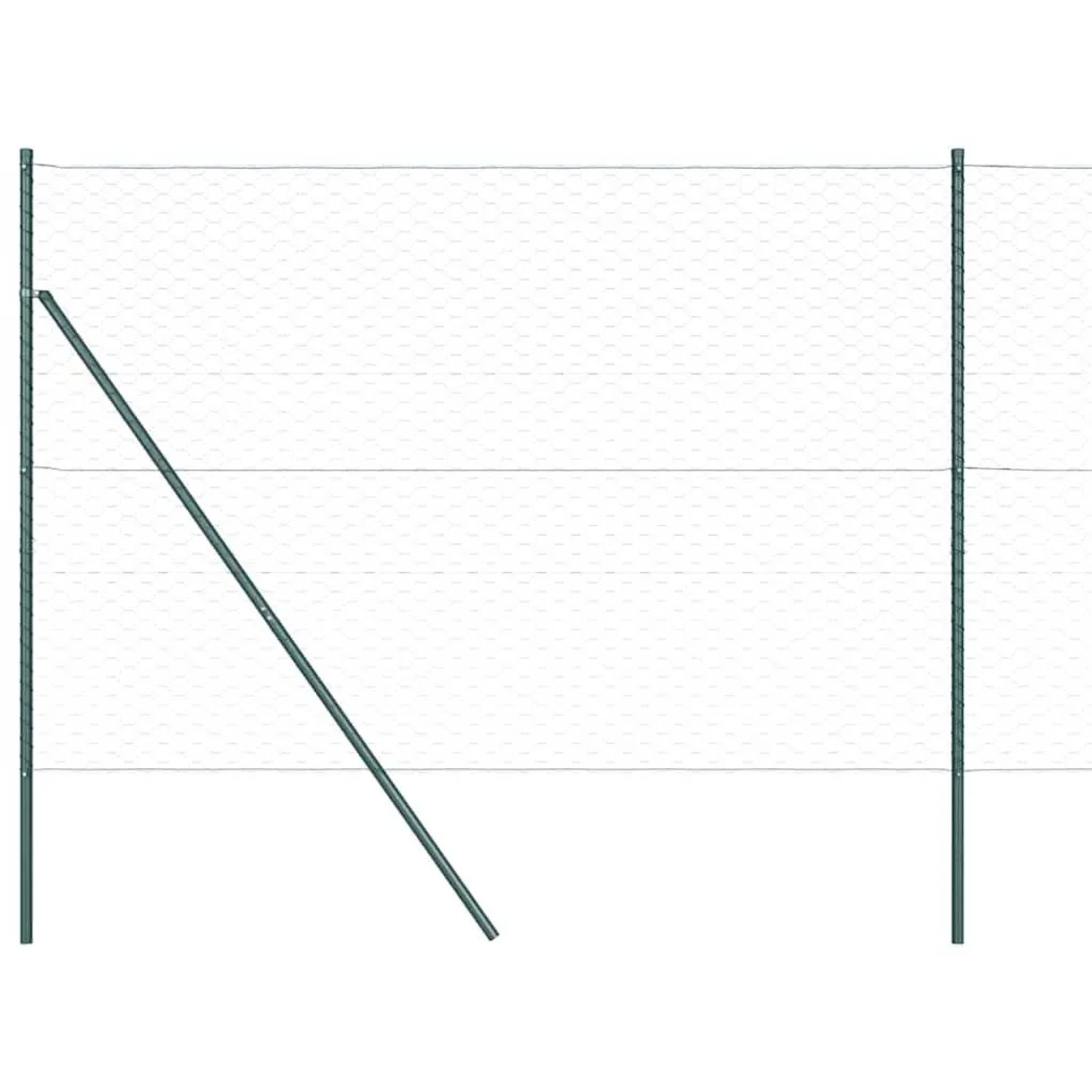 vidaXL Zaunpfosten Grün 100 x 1,5 m 50 mm Maschenweite Stahl und PVC 335275 günstig online kaufen