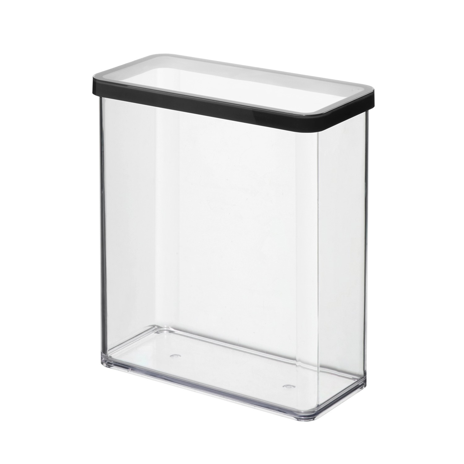 Rotho Dose Loft Premium Rechteckig 3,2, Transparent-Schwarz