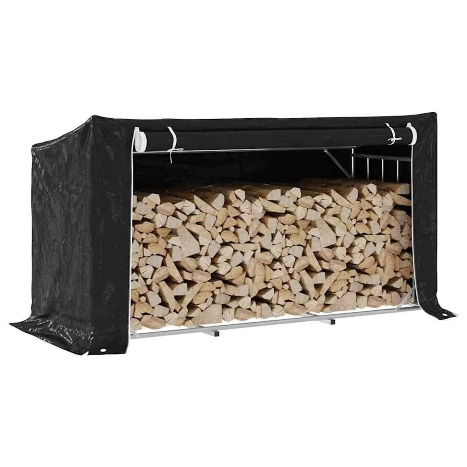 vidaXL Brennholzregal mit Regenschutz 200,5x80,5x110,5 cm 4104946_2