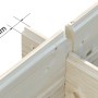 Detailaufnahme der 28 mm Wandstärke beim Palmako Ella Holz-Gartenhaus.