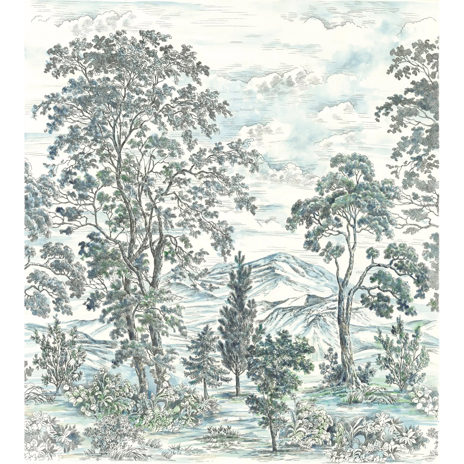 Komar Fototapete Vliestapete Highland Trees, glatt, bedruckt, geblümt, floral, realistisch, 250 x 280 cm