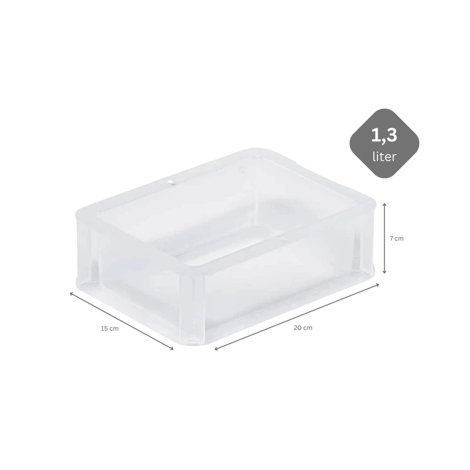 Transparente 1,3L Eurobox BasicLine mit Klickdeckel, ideal zur Aufbewahrung. Aufbewahrungsbox aus Kunststoff.