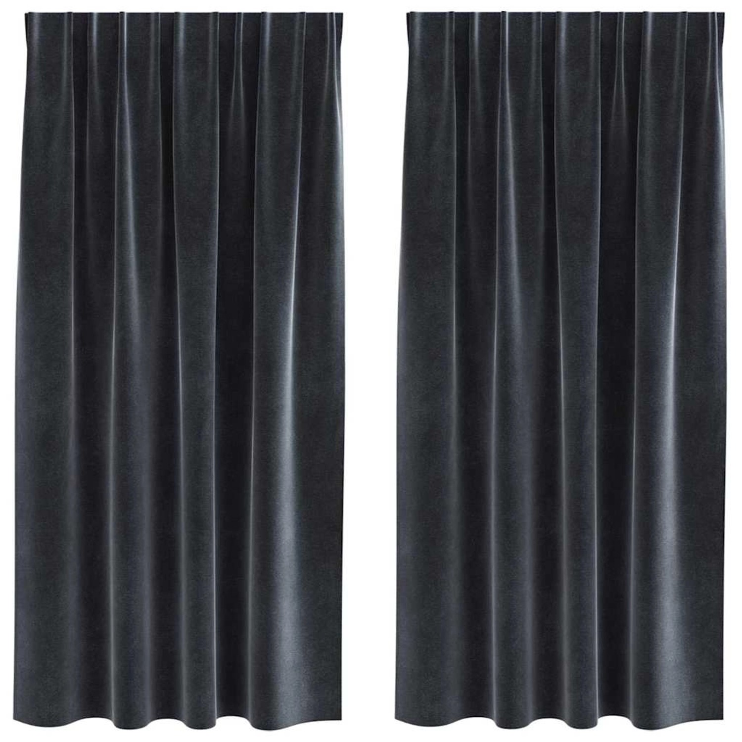 vidaXL Vorhänge 2 Stk Dunkelgrau 140 x 175 cm Samt 4107229