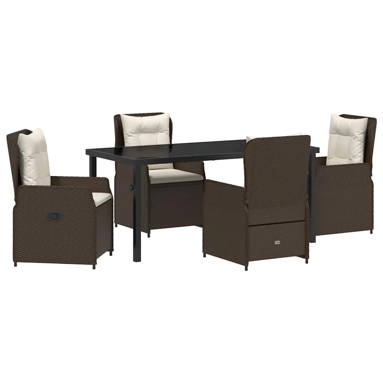 vidaXL Garten Essgruppe 5-Tlg Braun Poly Rattan 3380949 günstig online kaufen