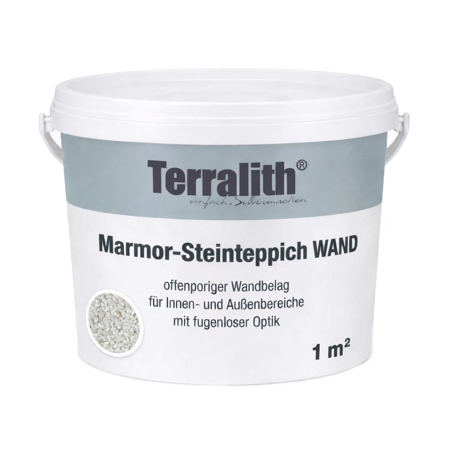 Terralith Edelsteinteppich Wand Rosenquarz Bianco für 1 m²