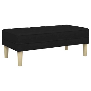 Schwarze vidaXL Bank (113x57x39cm) aus Stoff, ideal als Schuhbank oder Sitzgelegenheit.