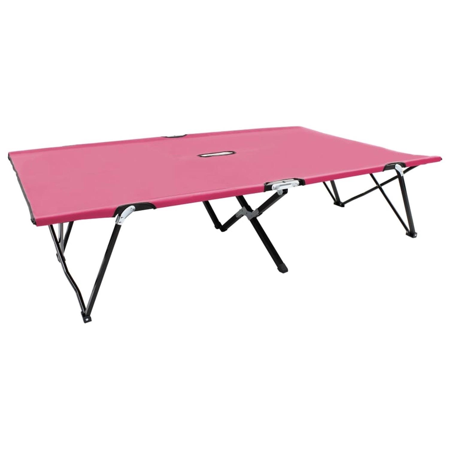 furnicato Doppelliege Klappbar Rosa Stahl günstig online kaufen