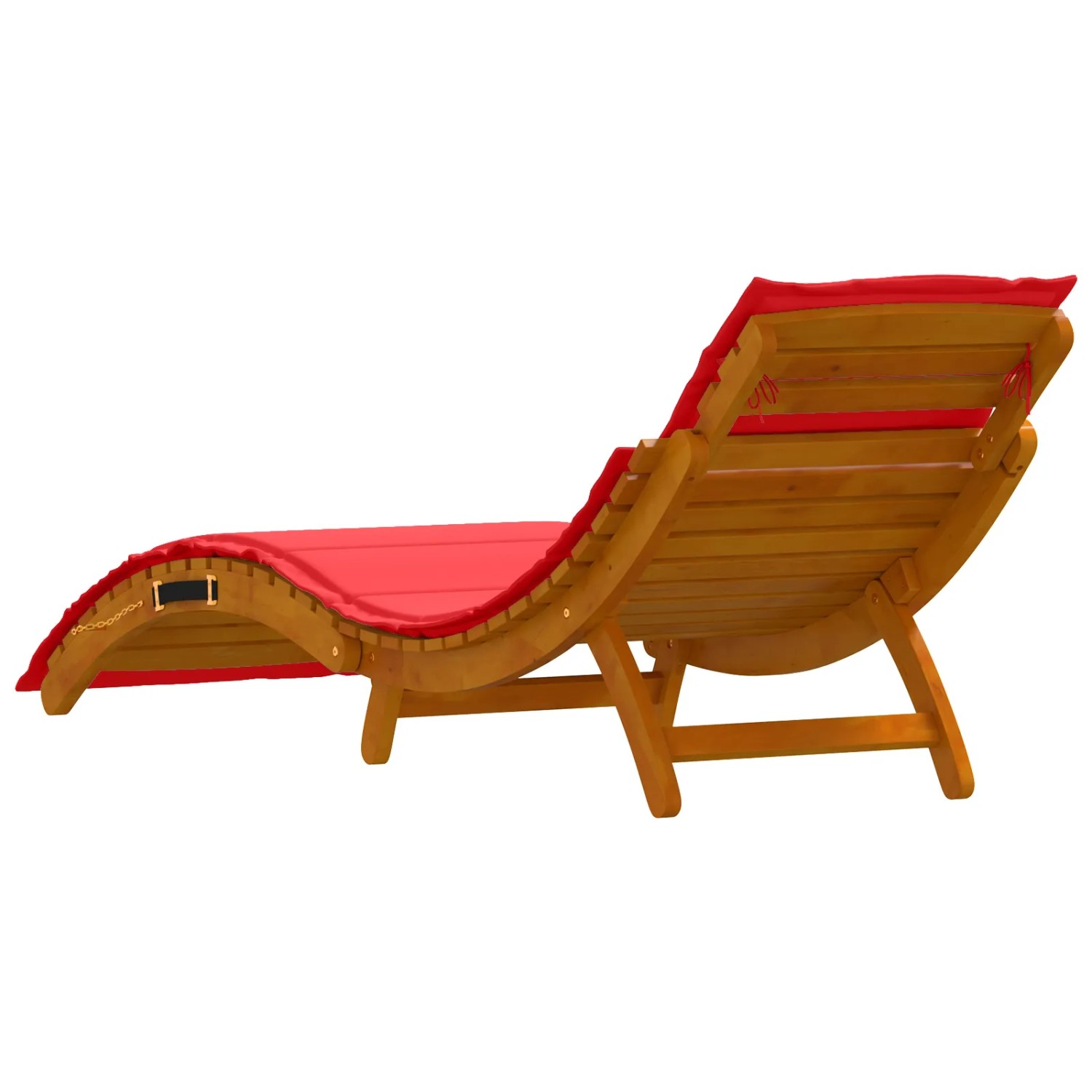 vidaXL Sonnenliege (2 Stk.) aus Akazienholz mit roten Kissen. Ideal für Garten und Terrasse.