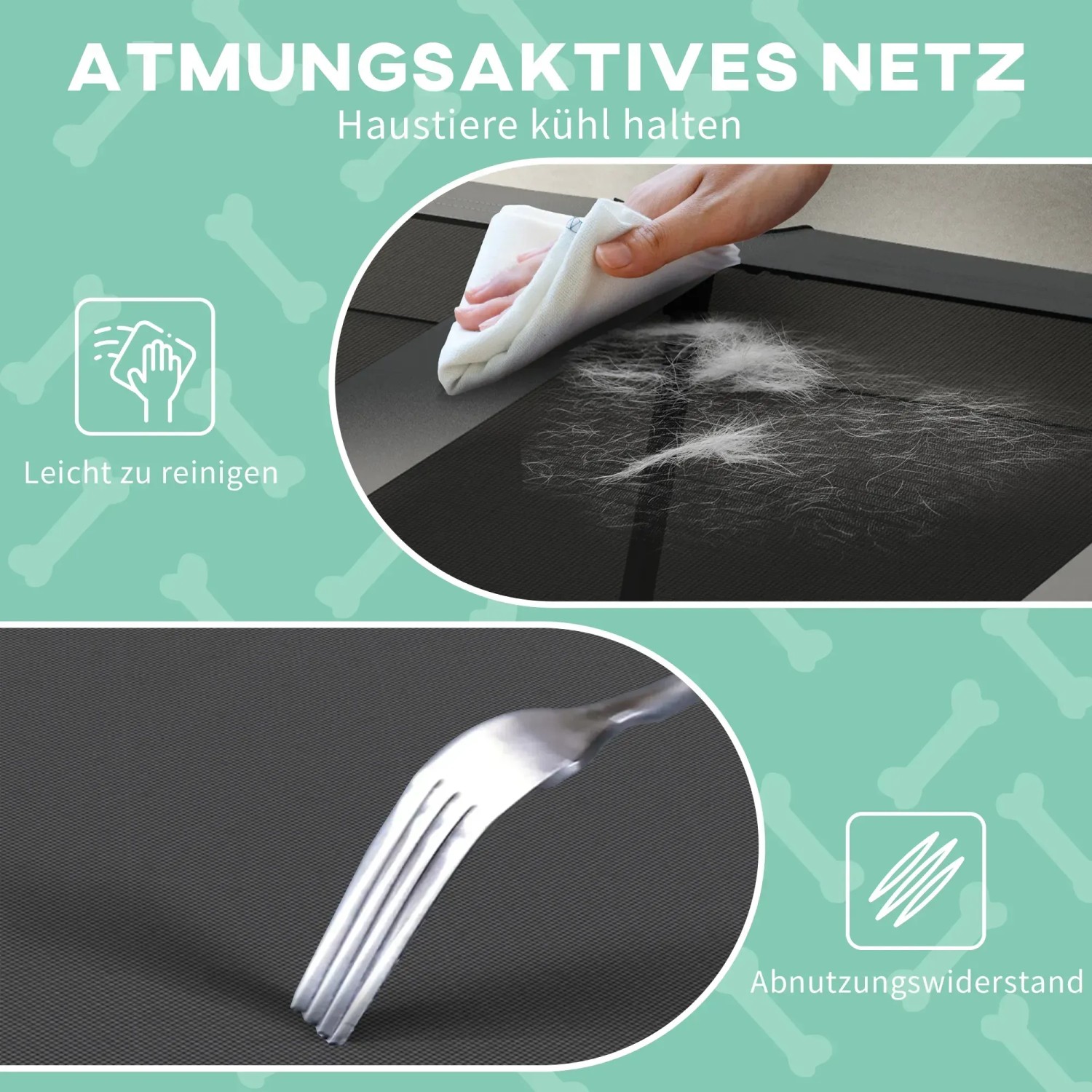 Detailansicht: PawHut Hundebett, leicht zu reinigen, atmungsaktiv und abnutzungsresistent.