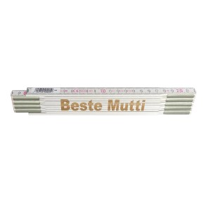 Stabila Zollstock mit Lasergravur "Beste Mutti", 2 m, Messwerkzeug.