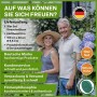 Marketingbild für TTL GARDEN Strauchstützen: Grüner Pflanzenhalter, 10er Set, 100cm hoch, Klettband. Lächelndes Paar im Garten.
